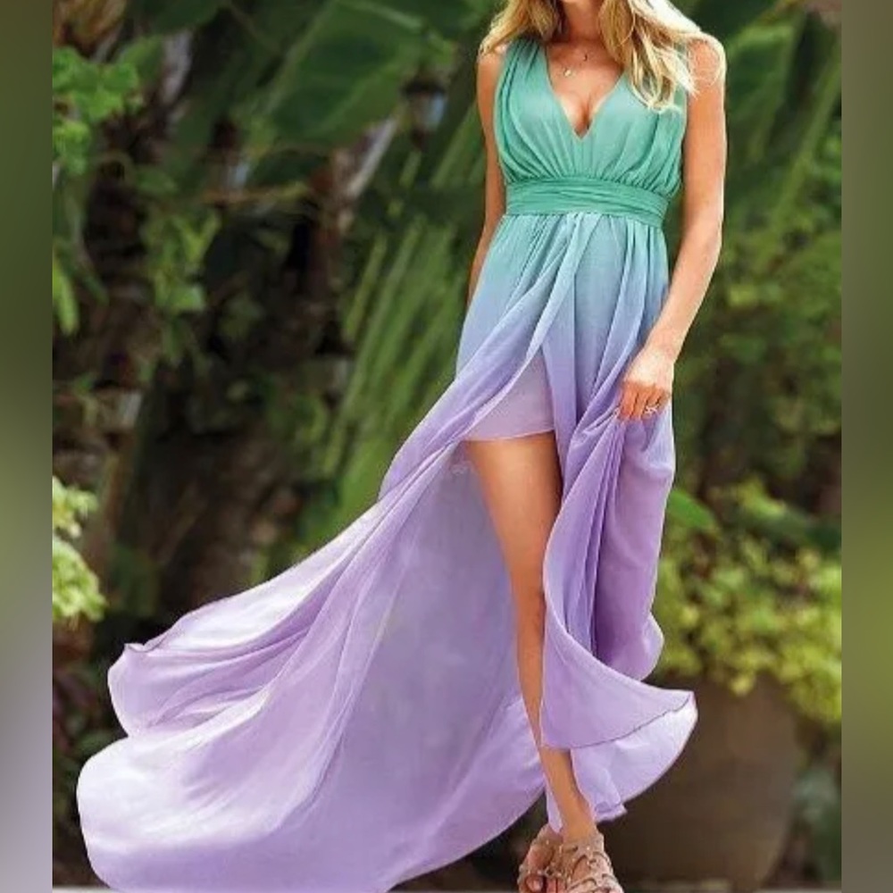 Ludi Victoria’s Secret Ombré High Low Flowy Dress 6